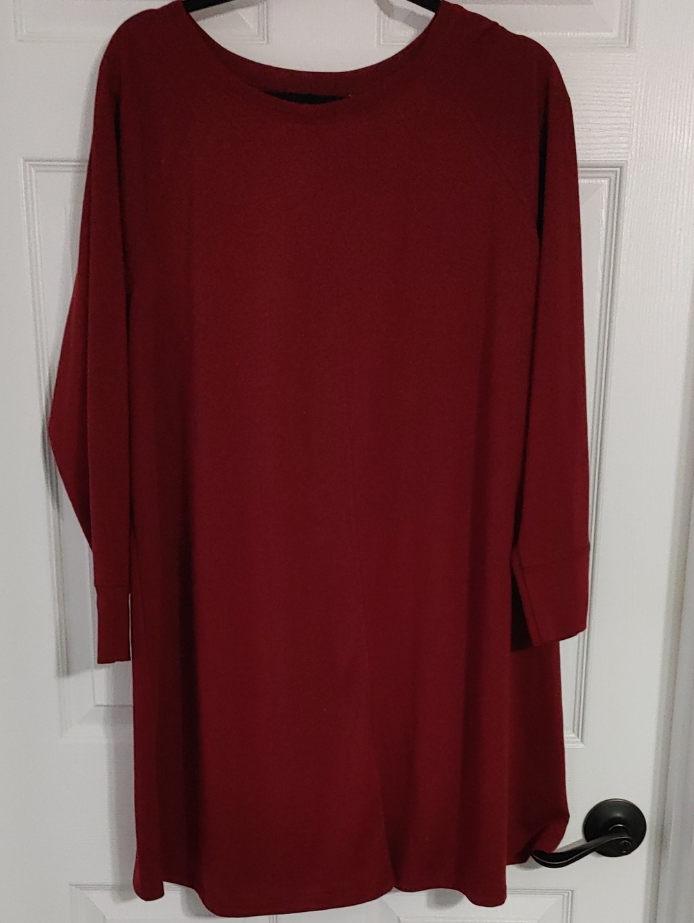 Plus Size 2X Long Sleeve Midi Dress with Back Lace Insert
